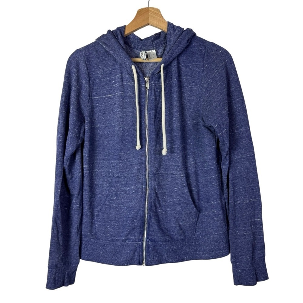 H&M Divided‎ Heather Blue Casual Full Zip Hoodie Sweatshirt M